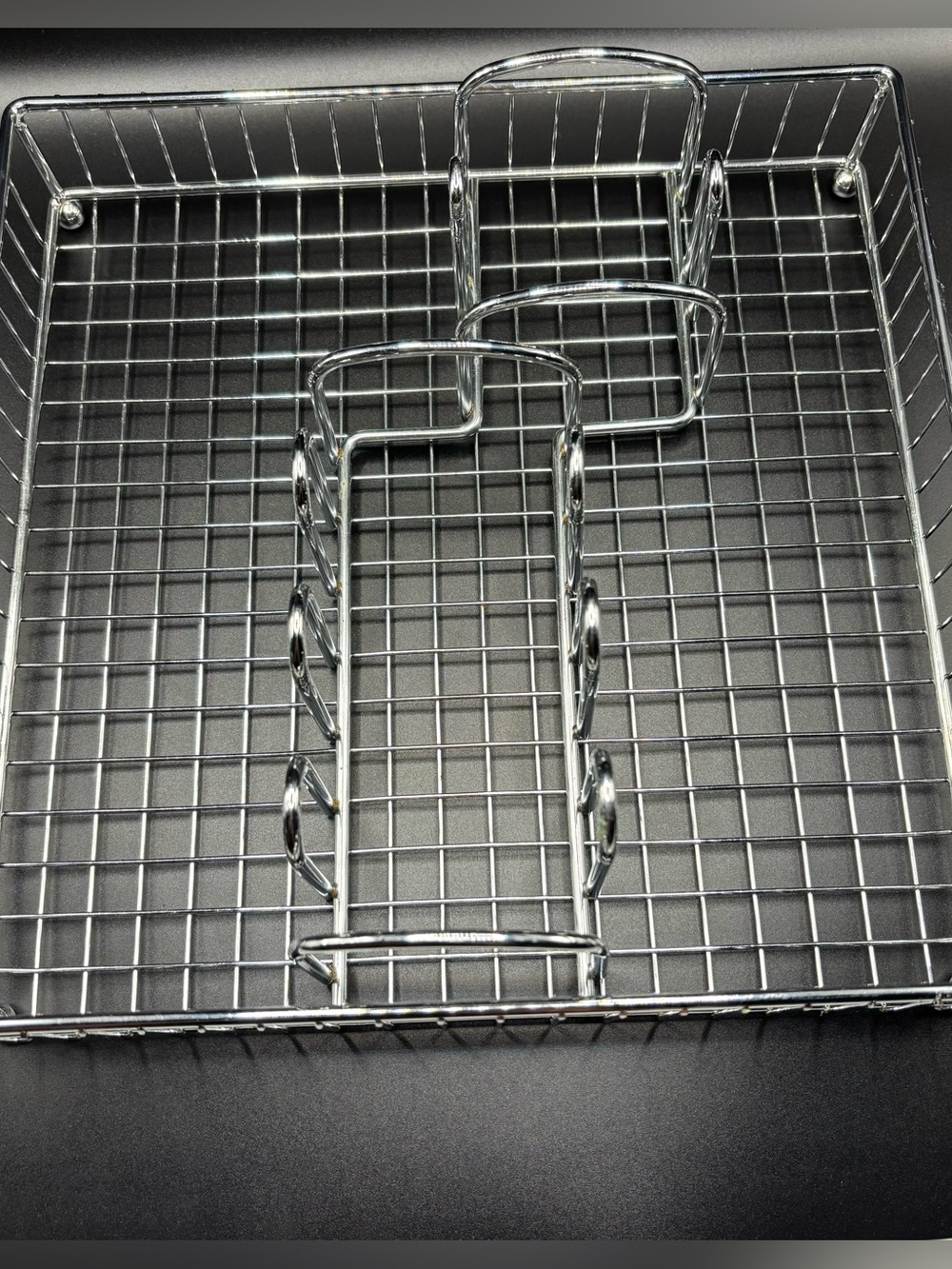 9.5” Chrome Wire Silverware Buffet Caddy Tray